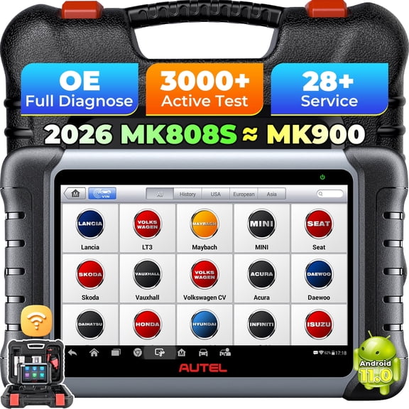 Autel OBD2 Scanner MK808S, Bi-directional Control, OEM All System Diagnostics, 28  Service, 3000 Active Tests, Auto Scan & Autovin, FCA Autoauth & SGW
