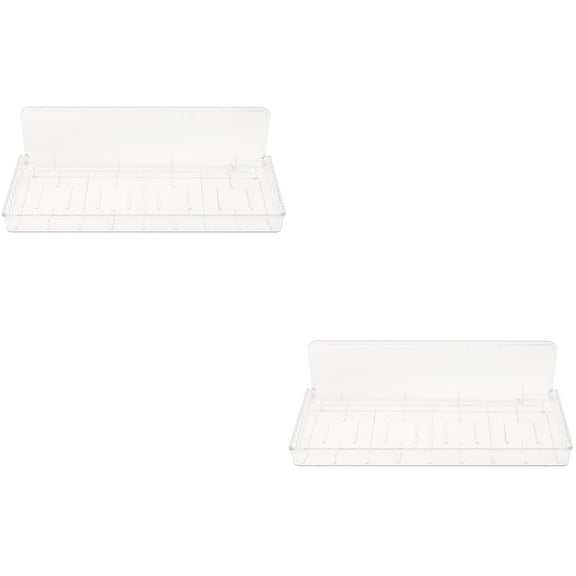 2pcs Wall Mount Organizer Clear Wall Shelf Cosmetic Storage Shelf Plastic Floating Shelf