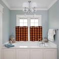 thumbnail image 3 of Black Orange Plaid Kitchen Curtains Small Short 39 Inch Length, Farmhouse Buffalo Check Gingham Grommet Top Bedroom Living Room Curtains, Light Filtering Cafe Curtain Drapes 2 Panels Set 55''x39'', 3 of 9