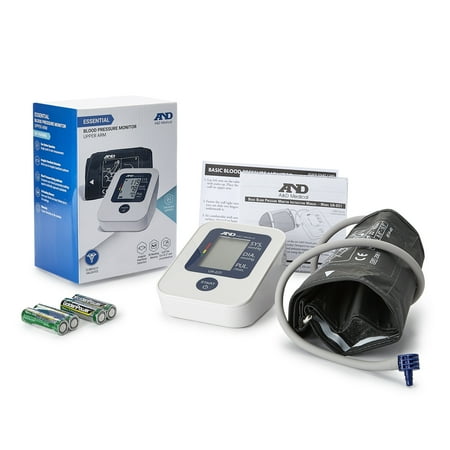 A&D Medical Wide Range Arm Home Automatic Digital Blood Pressure Monitor 1-Tube Black 1 Each
