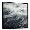 thumbnail image 2 of Designart "Stormy Waves In Black And White" Ocean Floater Framed Canvas Prints, 2 of 5