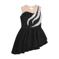 thumbnail image 3 of YONGHS Kids Girls Shiny Diamond Sleeveless Ice Skating Dance Dress Mesh Splice Ballet Dance Leotard Black 12, 3 of 5