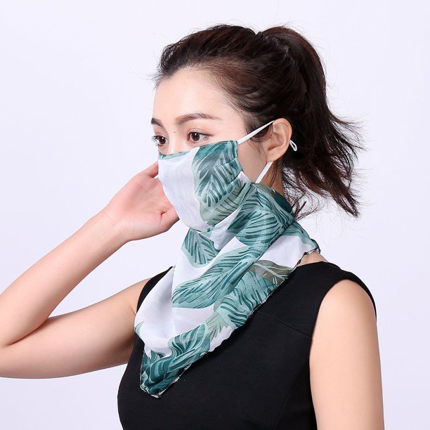 Máscara facial para mujer Protector bucal Bufanda para el cuello Elegante protector facial Multifuncional Verano Protección UV Tela de gasa transpirable Máscara para deportes al aire libre Bufanda de tubo Máscara antipolvo Pañuelo en la cabeza Sailing Electrónica