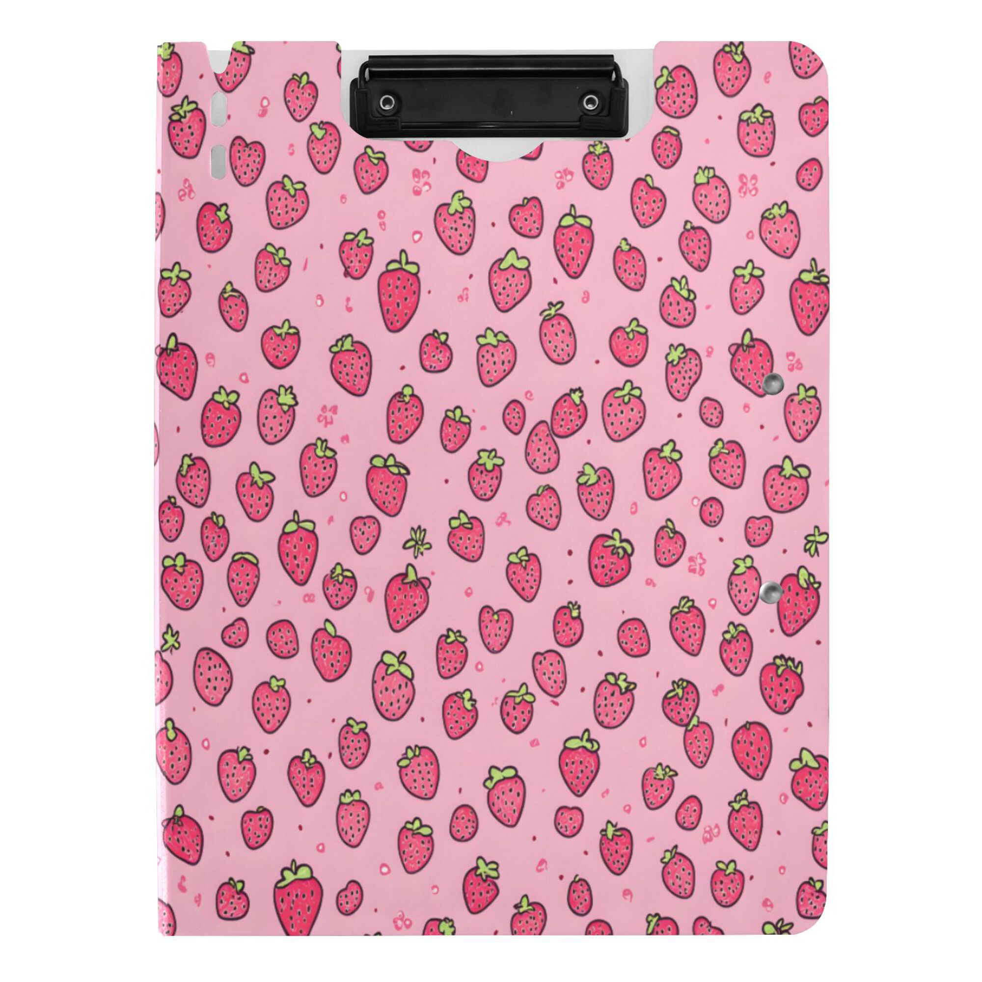FORMRS A4 Clipboard Folder with Pen Holder Horizontal Foldable School Office Binder, Strawberry Bliss