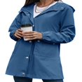 thumbnail image 2 of Imperméable imperméable pour Femmes Veste de Pluie Légère à Capuche avec Poches pour la Randonnée en Plein Air, 2 of 6