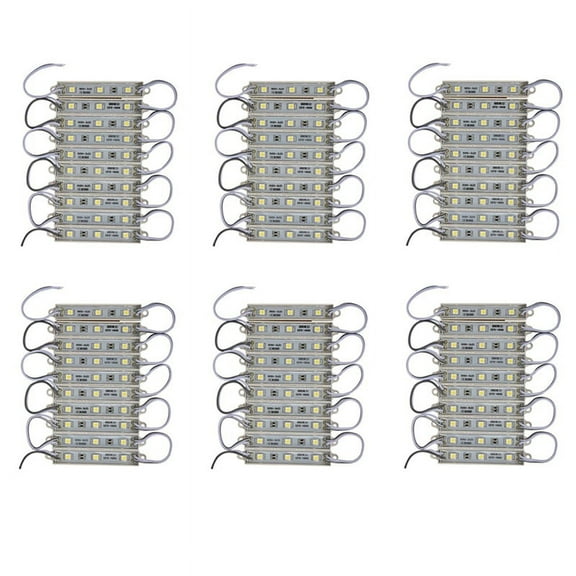 60Pcs 5050 SMD 3 LED Module LED Strip String Light Waterproof DC 12V White