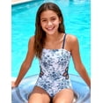 thumbnail image 2 of Aideaone Girls Swimsuit Quick Dry Cut Out One Piece Bathing Suit Adjustable Straps Swimwear with Cover Up Skirt Size 7-14, 2 of 5