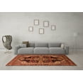 thumbnail image 3 of Ahgly Company Indoor Square Oriental Orange Industrial Area Rugs, 3' Square, 3 of 4