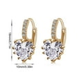 Crystal Square Cushion Drop Leverback Earrings Gold Pated ...