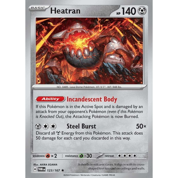Pokemon Scarlet & Violet Twilight Masquerade Rare Heatran #123