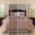 thumbnail image 5 of Lanco Sequoya Serpentine 7 Piece Comforter Set, Blush, King, Fill Polyester, Solid, Ultra Soft, 5 of 7