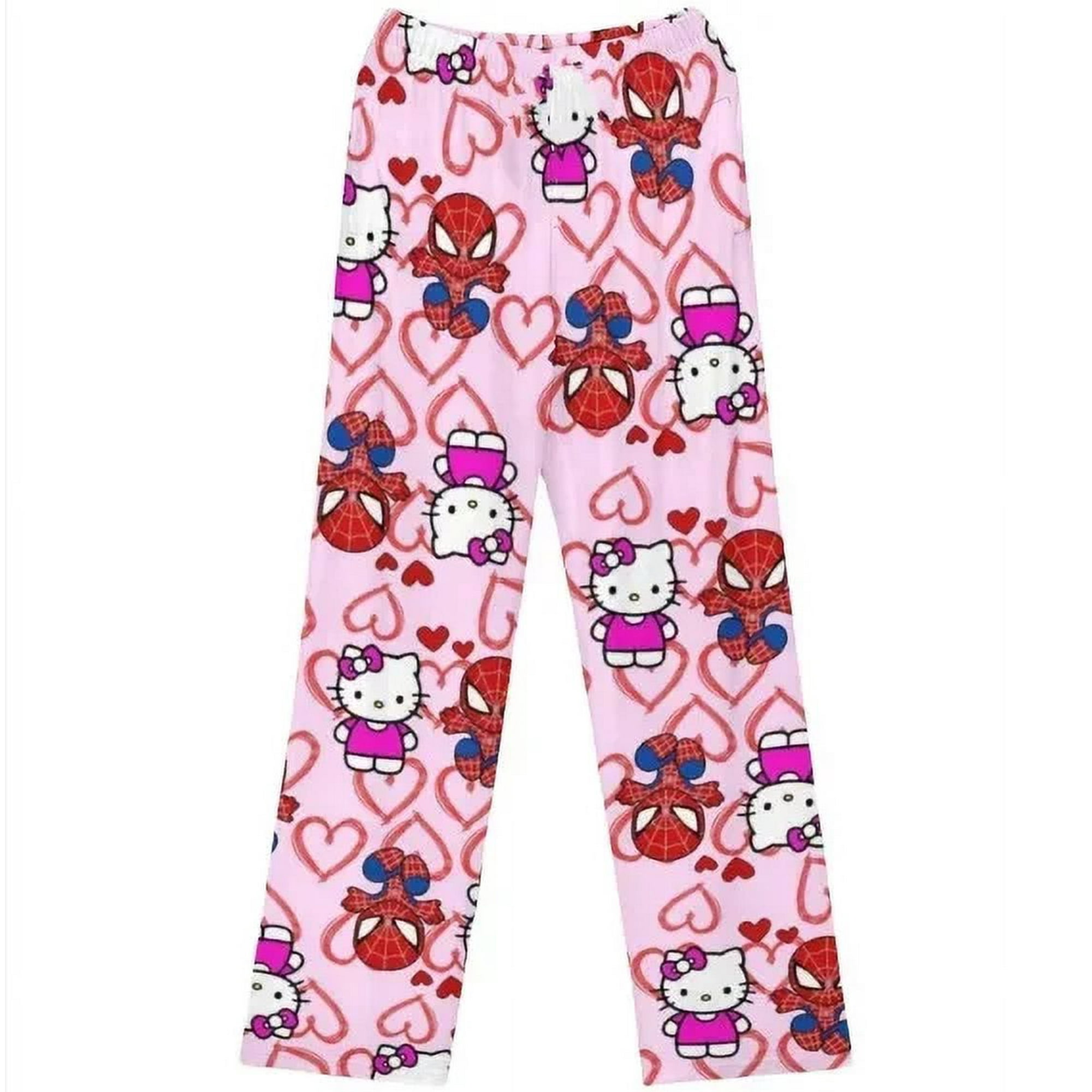 Calisansan Miniso Hello Kitty Spider Man Cotton Loose Ladies Pajama Pants Pyjamas Trousers Women Men Spring Summer Spiderman Girl Sleepwear Other L 50