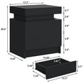 thumbnail image 6 of Hommpa High Gloss LED Nightstand Set of 2 Black Bedside Table with 2 Drawers Modern Night Stand with Drawer Side Table Cabinet with Led Night Stands for Bedroom Side Table for Bed Home Furniture, 6 of 9