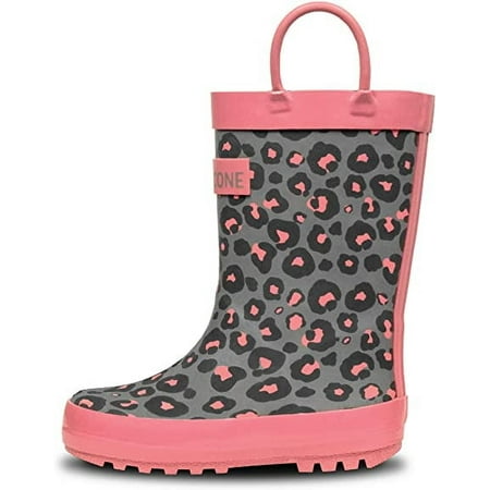 

Lone Cone Rain Boots with Easy-On Handles in Fun Patterns & Solid Colors for Toddlers and Kids Leopard - Shiny Finish 5 Toddler