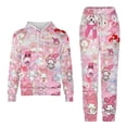 thumbnail image 5 of Kuromi And My Melody Boys 2 Piece Tracksuit Athletic Sweatsuits Sets Hooded Sweatshirt And Jogger Sweatpants Clothing Sets for Kids, 5 of 8