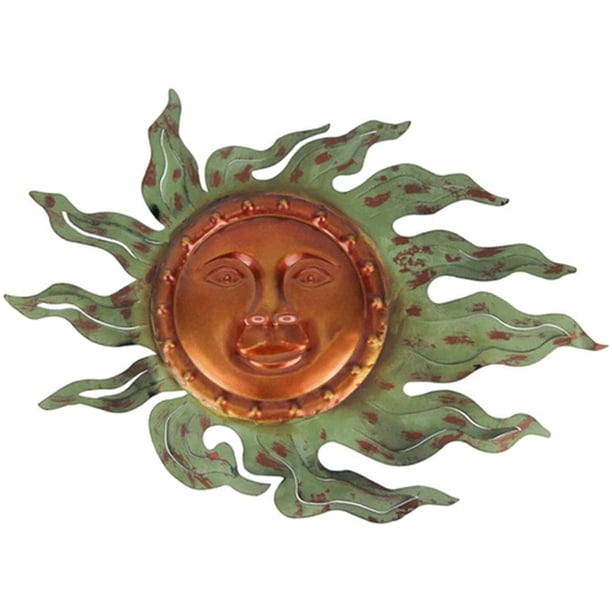 Metal Sun Face Wall Art Decor Hanging for Indoor Outdoor Home Garden ...