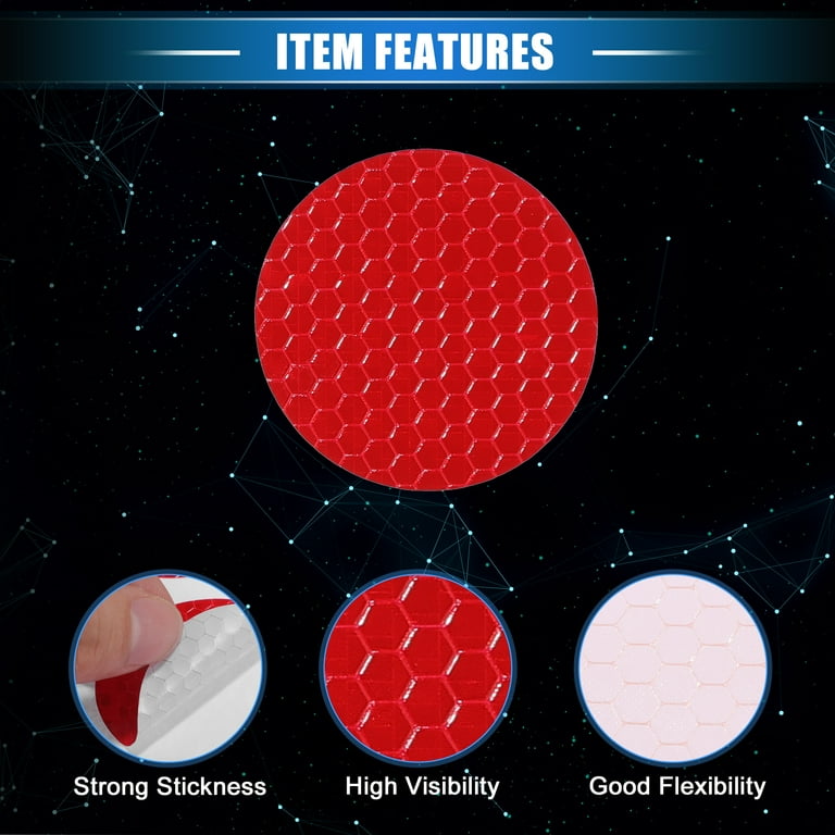 2 Stuks Rode Auto Reflecterende Waarschuwing Strip Stickers Tape Auto Bumper Nacht Veiligheid Reflector Stickers Decal Veiligheid Accessorie ( Color : Red
