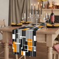 thumbnail image 2 of Table Runners 70 Inches Long Dress Scarves, Burnt Orange Black Geometric Farmhouse Coffee/Dining/Kitchen Table Decor, Holiday Table Runner, Modern Color Block Abstract 13x70 Inch, 2 of 9