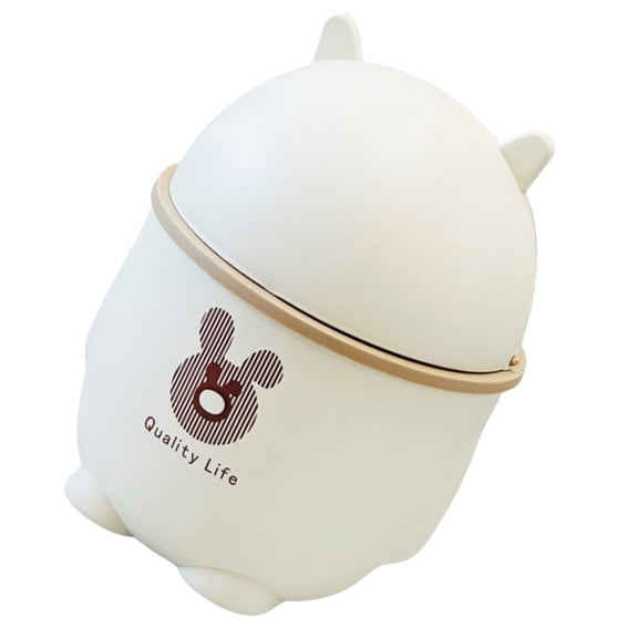 YOSADIER White Fliptop Trash Can in PP for Office, Cute and Versatile