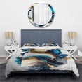 thumbnail image 3 of Designart "Contemporary Geode Abstraction" Animals Bedding Covert Set - Abstract Marble Gold Abstract Bed Set With 1 Sham, 3 of 6