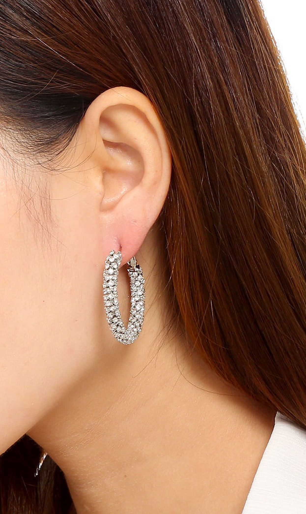 Amrita Singh Silver-tone Brass Magdalena Crystal Hoop Earring