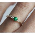 thumbnail image 2 of Jewelerix Handcrafted 10K Vermeil Yellow Gold Ring, Emerald Green Moissanite Diamond Ring, Perfect for Engagement Ring, 2 of 5