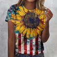 thumbnail image 2 of Mujeres Impreso Casual Top, Manga Corta Cuello Redondo Blusa para la Primavera Y el Verano, Camiseta de Moda, Toda la Temporada de la Fiesta, 2 of 5