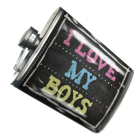 

NEONBLOND Flask Chalkboard with I Love my Boys