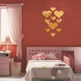 thumbnail image 4 of Paquete de 10 pegatinas de espejo con forma de corazón en 3D para decorar la pared, 4 of 7