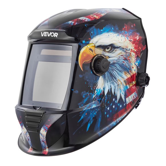 VEVOR Welding Helmet Auto Darkening, 3.94" x 3.15" True Color Welding Hood, 1/1/1/1 Solar-Powered Welder Mask 4 Arc Sensors, Wide Shade 4/5-9/9-13
