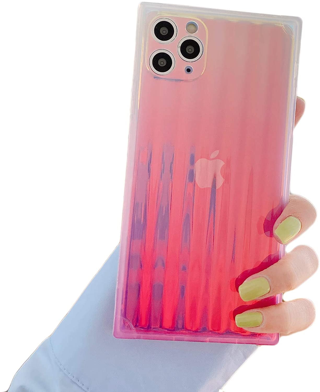 Square Holographic Clear Iphone 11 Case Slim Thin Glossy Soft Flexible Tpu Silicone Rubber Gel Trunk Box Square Edges Fashion Bumper Cover Compatible For Apple Iphone 11 6 1 Walmart Com