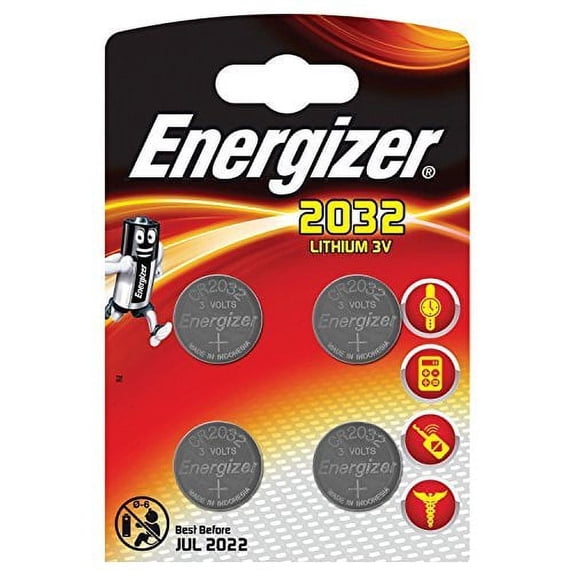 Energizer Battery CR2032 Lithium 3V  ( 4 Count  )