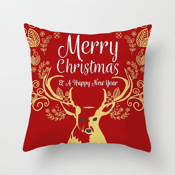 Funda de cojín navideña, funda decorativa para cojín de sofá, funda para asiento, decoración del hogar, funda de almohada, decoración navideña KJ039