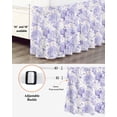 thumbnail image 3 of Purple Floral Wrap Around Bed Skirts for Queen Bed 16" Drop,Bed Skirt with Adjustable Elastic Belt Dust Ruffle Bed Valance for Bedroom Hotel Hydrangeas Flower Spring Summer Botanical Bed Frame Cover, 3 of 7