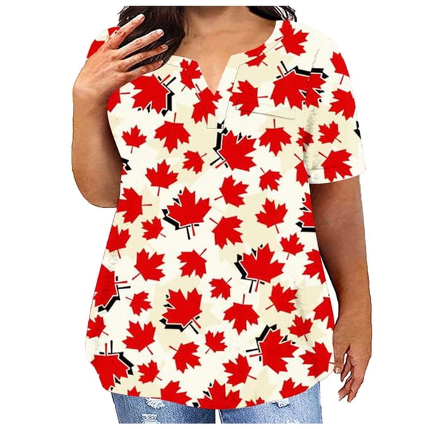 Fiudx Ofertas Flash Del Día Tops de Talla Grande para Mujer, Blusa Sexy con Cuello En V, Blusa de Manga Corta de Verano Holgada Informal de Encaje