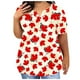 thumbnail image 1 of Fiudx Ofertas Flash Del Día Tops de Talla Grande para Mujer, Blusa Sexy con Cuello En V, Blusa de Manga Corta de Verano Holgada Informal de Encaje, 1 of 5