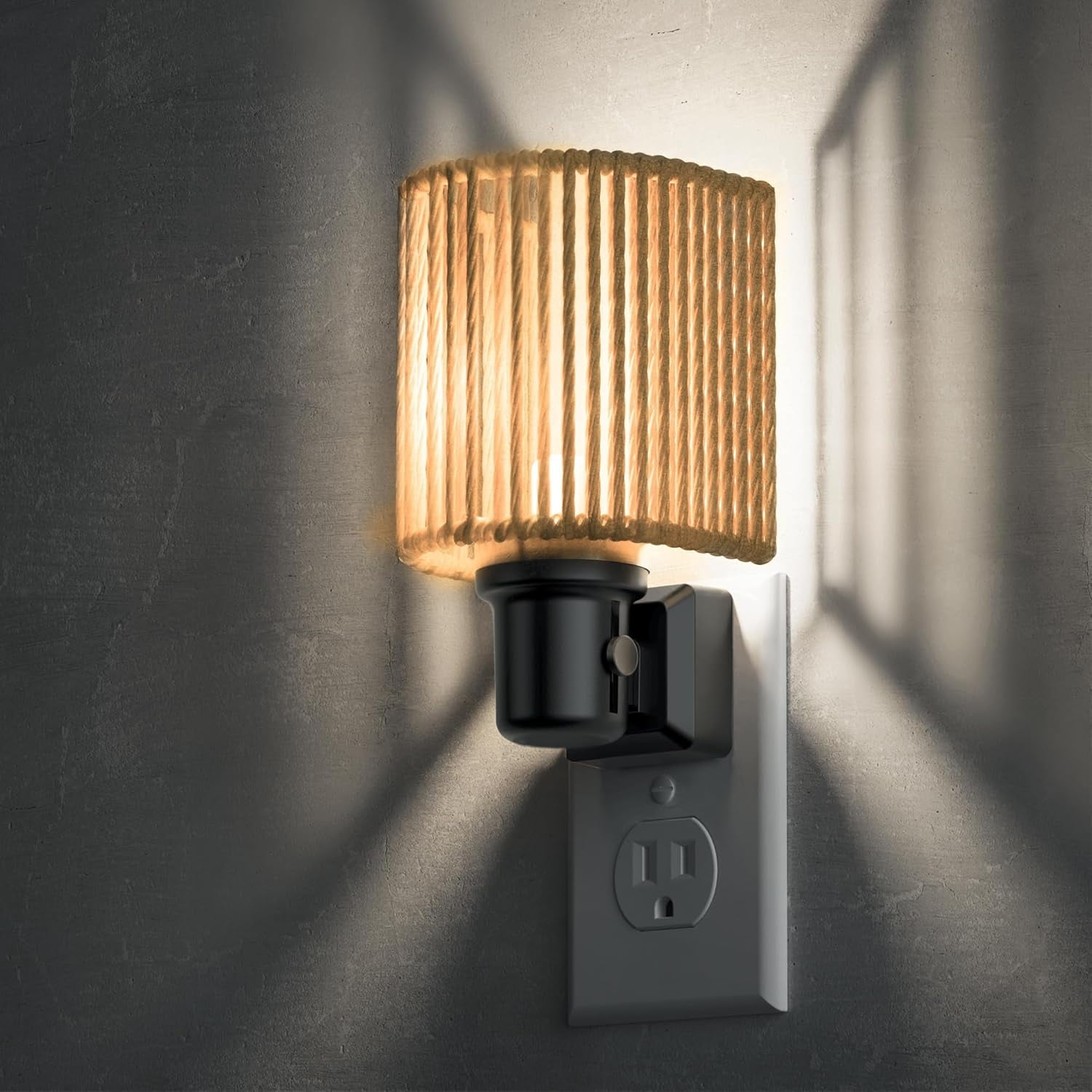 RGHJAR-Night Lights Plug into Wall, Boho Night Light, Decorative Bohemian Night Lights, Dimmable 0-100LM, Daylight White, Light Sensor, Vintage NightLight Farmhouse for Bedroom Bathroom, 1 Pack