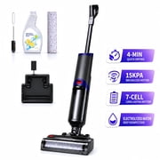 WHALLULTRA Cordless Wet Dry Vacuum Cleaner, 15kPa Suction Vacuum Mop Floor Washer with Self-Cleaning Brush Roll, Smart Voice Guidance, 0.6L Tank