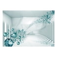 thumbnail image 2 of Tiptophomedecor Peel and Stick 3D Illusion Wallpaper Wall Mural - Diamond Corridor Turquoise - Removable Wall Decals, 2 of 3