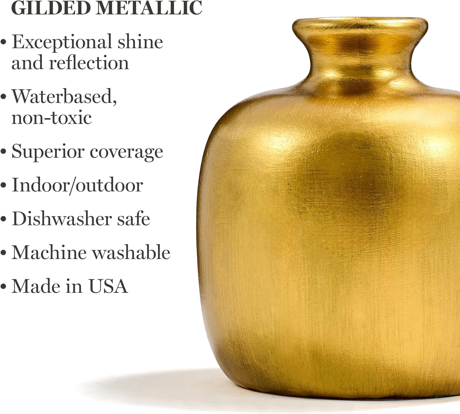Martha Stewart Multi-Surface Acrylic Craft Paint, Metallic Finish, Gilded Metallics, Set of 6, 2 fl oz