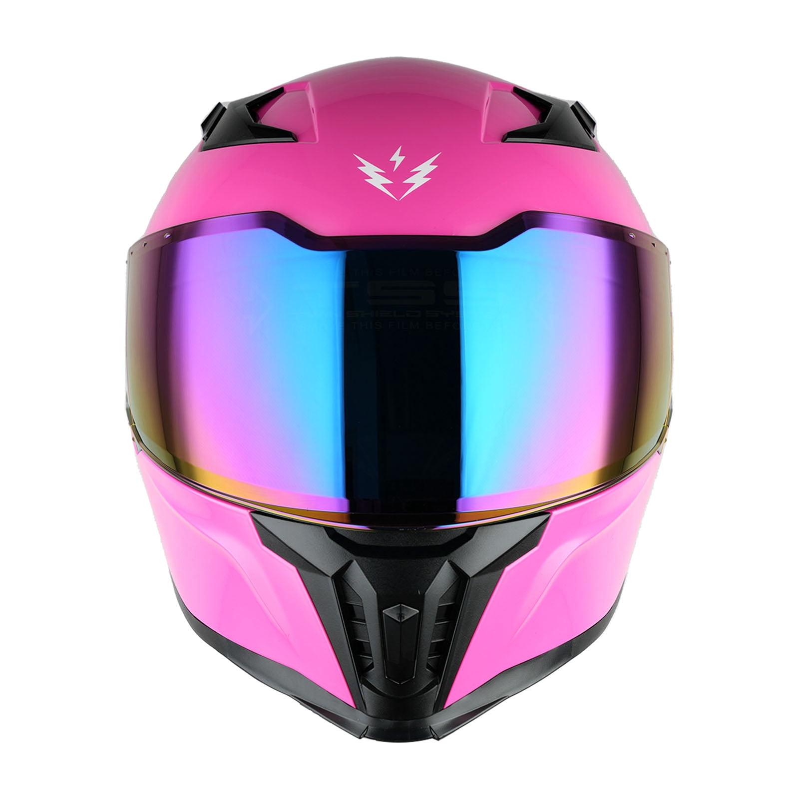 1Storm Motorcycle Full Face Helmet for Adults Men and Women Street Bike Racing Helmet DOT Approved with one Extra Clear Shield: KT828 Glossy Pink