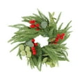 thumbnail image 4 of Artificial Wreath with Red Berries,Christmas Wreath Holiday Decor,Soft Rubber Wreath for Outdoor Xmas Winter Decorations,Candle Rings Wreaths Artificial Branches Berry,Christmas Candle Rings Wreath, 4 of 7