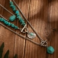 thumbnail image 4 of Elegant Turquoise Beaded Necklace with Adjustable Chain Multi Layered Clavicle Chain Stylish Neckchain for Parties, 4 of 8