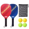 GSE Games & Sports Expert Hardwood Pickleball Paddle Set, Lightweight Pickleball Rackets with Pickleball and Carry Bag. Great for School, Community Center, Athletic Club - 2 Paddles / 4 Balls