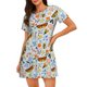 thumbnail image 1 of Balery Insects and Flowers Camisón de manga corta con cuello redondo para mujer, cómodo y elegante., 1 of 6