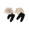 thumbnail image 2 of Kids Toddler Baby Boy 2Pcs Fall Outfit Long Sleeve Motorcycle Print Sweatshirt +Trousers Set Toddler Clothes, 2 of 8