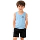 thumbnail image 1 of Camiseta de tirantes de cuello redondo con estampado de verano de hilo de color liso, informal, holgada, para exteriores, de poliéster para niña, 1 of 5