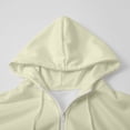 thumbnail image 6 of Women's Quarter Zip Hoodie, Soft Pullover Sweatshirt with Adjustable Hood, Long Sleeve Casual Streetwear for Everyday, Solid Color Comfortable Hooded Top for Women, Trendy Zip Up Design Beige, 6 of 7