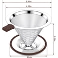 thumbnail image 3 of Pour Over Coffee Dripper, Sainless Seel Coffee Filer, Paperless Reusable Coffee Filer, Meal 600 Mesh Srainer Coffee Maker Single Cup Brewer 1-2 Cup, 3 of 4