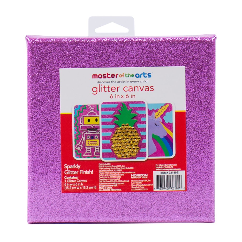 Master Of The Arts Pink Glitter Canvas, 6 in. x 6 in.